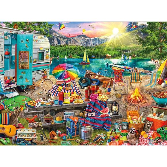 Buffalo Games Aimee Stewart Collection The Family Campsite 1000 PC Puzzle New - Picture 2 of 2